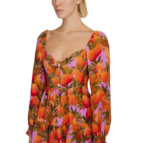 Farm Rio Mango Macaw Mini Dress M - Picture 3 of 9